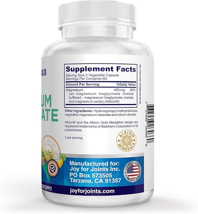 Magnesium Glycinate 400mg (Albion Chelated) + Oyster Extract 1000mg Bundle – Calm &amp Relaxation Support + Zinc Mineral Support – 120 Veg Capsules + 60 Veg Capsules Made in USA
