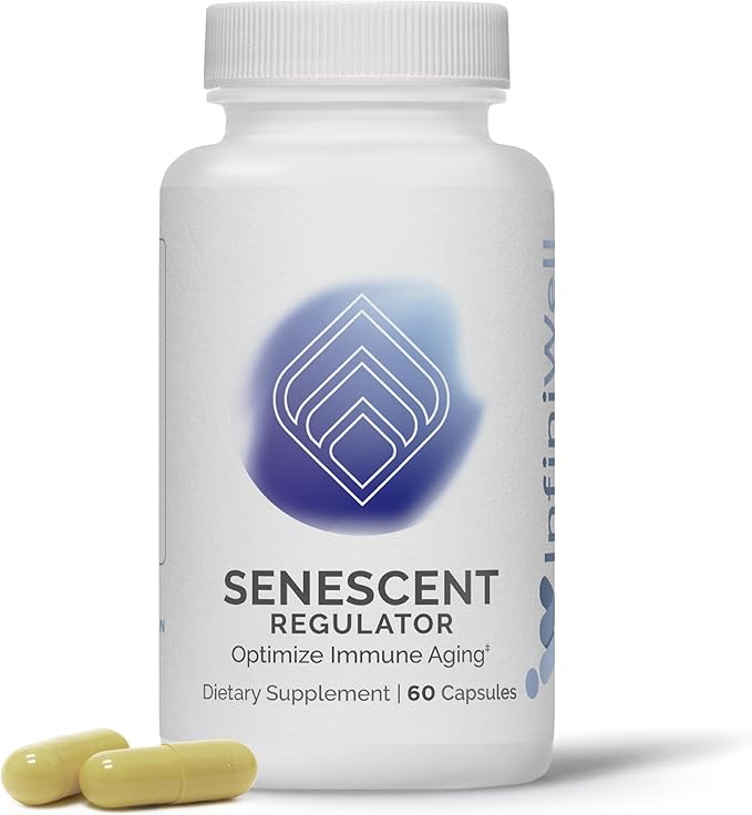 InfiniWell Senescent Regulator - Turmeric Curcumin Supplement with Resveratrol &amp Pterostilbene - Support Metabolic Health &amp Promote Healthy Youthful Cellular Function (60 Capsules)