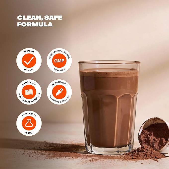 Rich Chocolate Whey Protein Powder | Scientifically-Designed Optimum Muscle Stack Gut Brain Immune | Protein BCAA Creatine L-Glutamine Probiotics Digestive Enzymes | 40.8oz