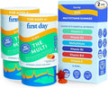 FIRST DAY Kids Multivitamin Gummies Age 4+ Strawberry &amp Orange - Kids Vitamins Multivitamin Gummy A C D3 K2 B1 B2 B6 B12 Folate Immunity &amp Brain Function Vegan - 60 Day Supply Packaging Ma