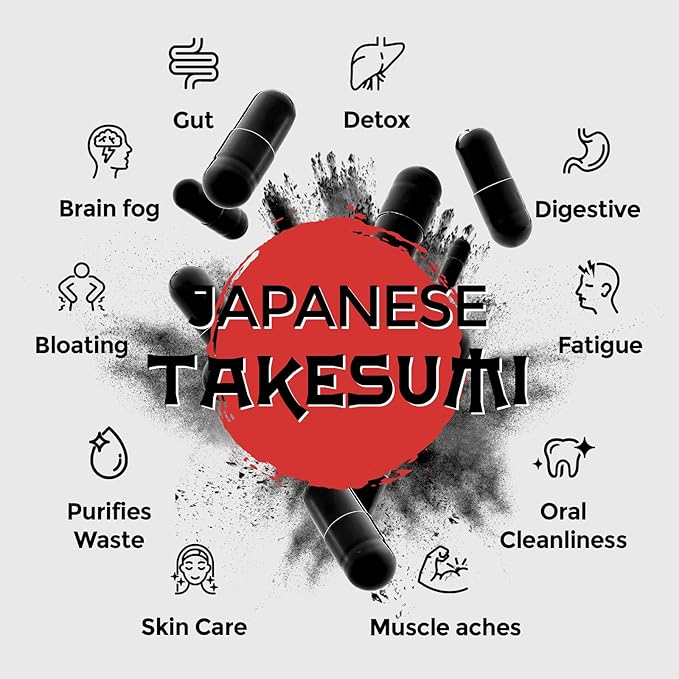 Takesumi Activated Charcoal 2000mg – Activated Charcoal from Bamboo for Max Absorption Detox &amp Gut 120 Vegan Capsules