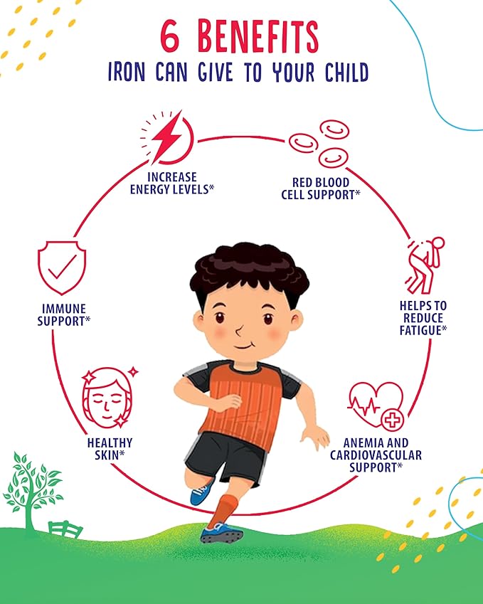 SUNNY SAM Iron Gummies for Kids &amp Magnesium Gummies for Kids &amp Adults - 100mg - Calm Magnesium Chews