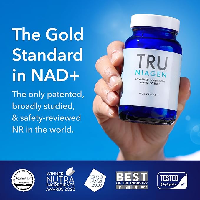 TRU NIAGEN Patented NAD Supplement for Brain Function Anti Aging &amp Cell Regeneration 300mg Niagen 30 Servings | Supports Cellular Energy Muscle | Nicotinamide Riboside (NR) Take 1 Daily | 1 Bo