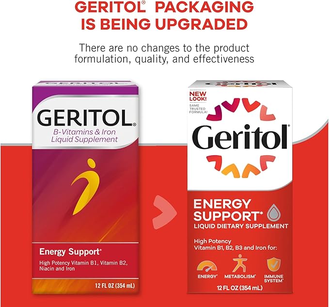 Geritol Liquid Supplement B-Vitamins &amp Iron 12 Fluid Ounce