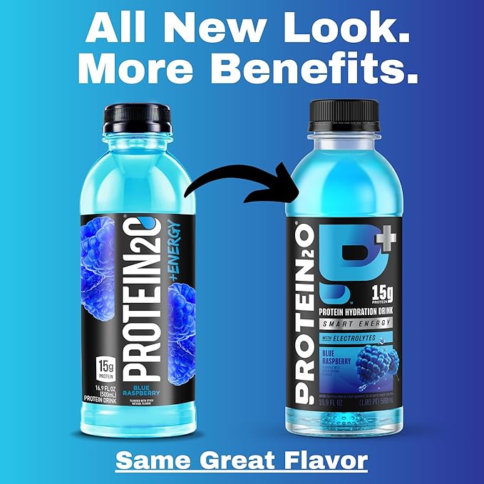 Protein2o 15g Whey Protein Isolate Hydration Drink Plus Energy &amp Focus 350mg of Electrolytes Vitamins B5 &amp B6 Sugar Free Energy Variety Pack 16.9 oz Bottle (Pack of 12)