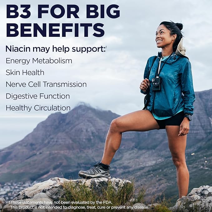 KAL Niacin 500mg Flush Free - Vitamin B3 Supplement - Metabolism and Energy Support - Skin Nerve Digestive Health and Circulation Support - Vegan Vitamin 60-Day Guarantee 60 Servings 60 VegCaps