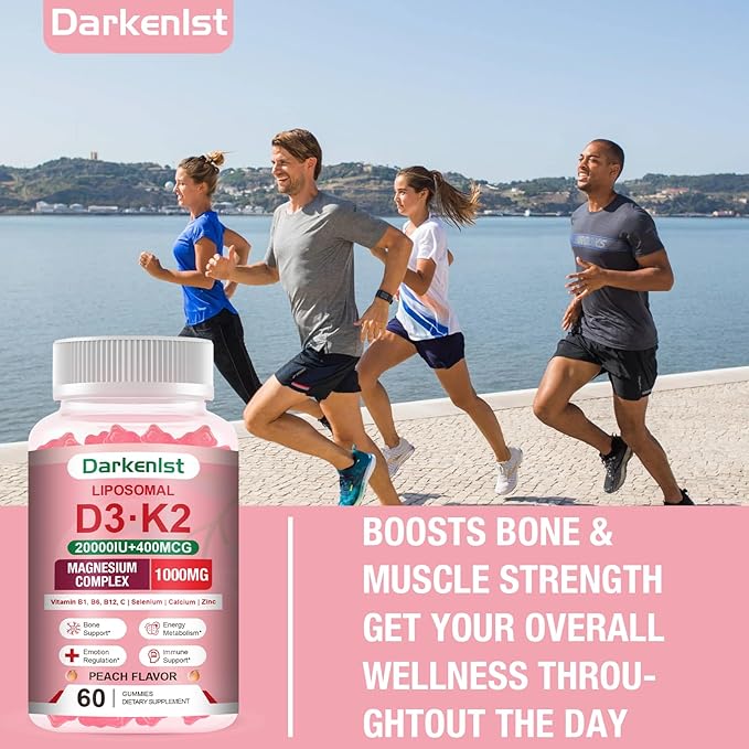 2 Pack Liposomal Vitamin 20000IU D3 + 400mcg K2 SupplmentComplex Magnesium Glycinate Malate &amp Citrate Calcium Zinc Rich In Vitamins B &amp C Stress Relief Relaxation &amp Bone Support fo