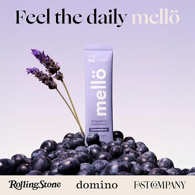 mellö Magnesium Superblend Bundle - Lavenderberry Pomegranate &amp Unflavored- Magnesium Glycinate with L-Theanine GABA &amp Trace Minerals- Supports Sleep Relaxation and Balanced Energy- 3 x 10