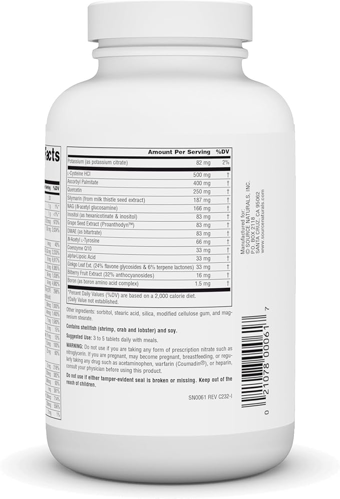 Source Naturals Elan Vital Multiple - Supports Brain Heart Liver Immune Energy Boost - 180 Tablets