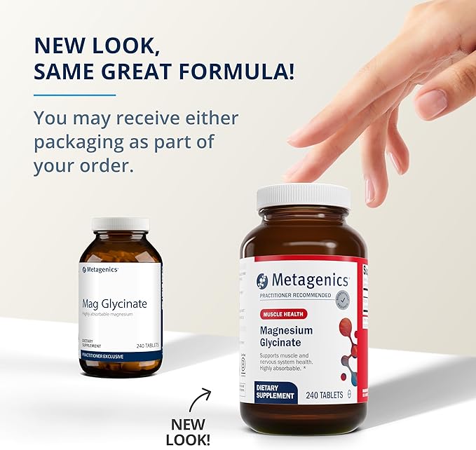 Metagenics Bundle - Magnesium Glycinate &amp D3 10000 + K - 240 Tablets of Magnesium Glycinate for Nervous System Support - 60 Softgels of D3 10000 + K for Immune Support Bone Health &amp Heart H