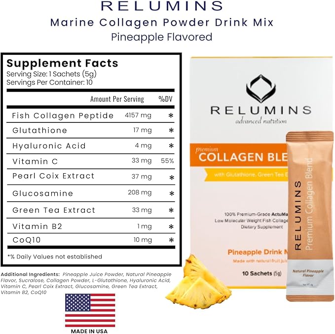Relumins Premium Summer Glow Set – Collagen Pineapple Glutathione 1000mg &amp Vitamin C – Antioxidant Support for Skin Health &amp Overall Wellness – 3-in-1 Beauty &amp Wellness Kit