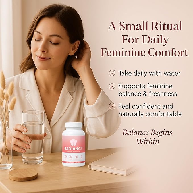 Radiancy Probiotic for Women Daily Supplement with Multi-Collagen Hyaluronic Acid Prebiotics Vitamin C - 120 Count (1)