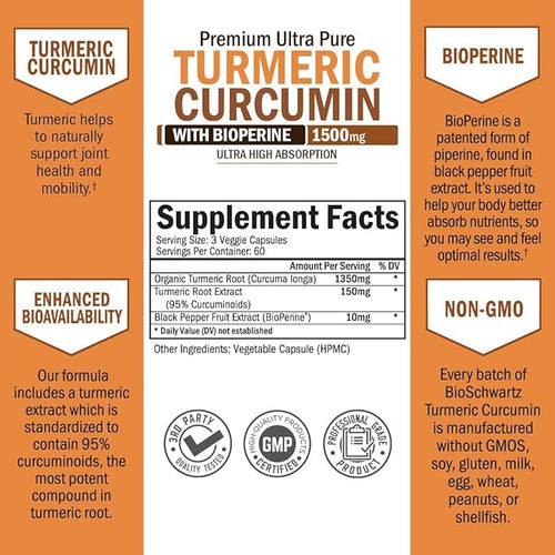 40 Billion CFU Daily Probiotic Supplement (2 Month Supply) Plus Turmeric Curcumin with Black Pepper Extract 1500mg Complex (2 Month Supply)