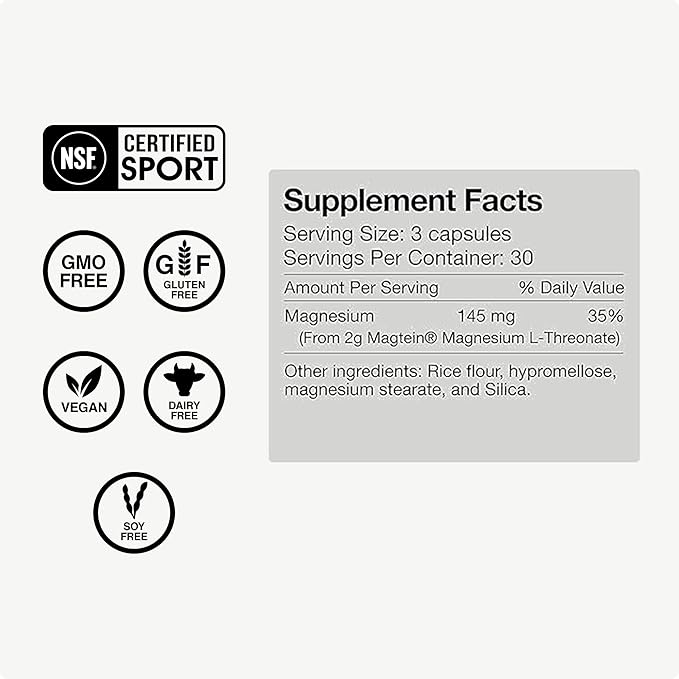 Momentous Magtein Magnesium L-Threonate 145mg Apigenin Supplement &amp L-Theanine Supplement - Supports Cognitive Function &amp Promotes Rest Relaxation &amp Focus - NSF Certified GMO-Free Gl