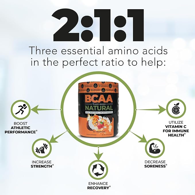 Nutrology Zen Natural Magnesium Supplement (30 Servings) &amp Nutrology BCAA Natural Plant Based BCAA Powder Orange Coconut Flavor (30 Servings)