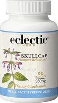 Eclectic Herb - Skullcap Capsules | Natural Sleep Calm &amp Relaxation Support | Herbal Supplement | Vegan Non-GMO Gluten Free Raw Freeze-Dried (90 CT | 350 mg)