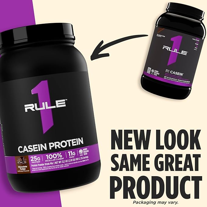 Rule 1 Casein Protein - 25g Protein and 11g EAAs Per Serving from Slow-Release Micellar Casein for Overnight Recovery and Sustained Delivery Between Meals (4 Pounds* Cookies &amp Crème)