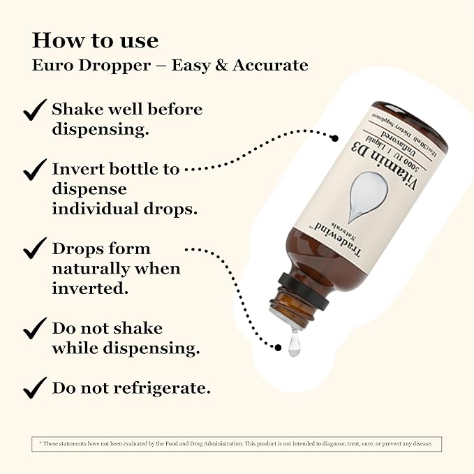 Liquid Vitamin D3 Drops 5000 IU – Fast Absorption – Vegetarian Non-GMO Kosher – Unflavored – 1 Ounce