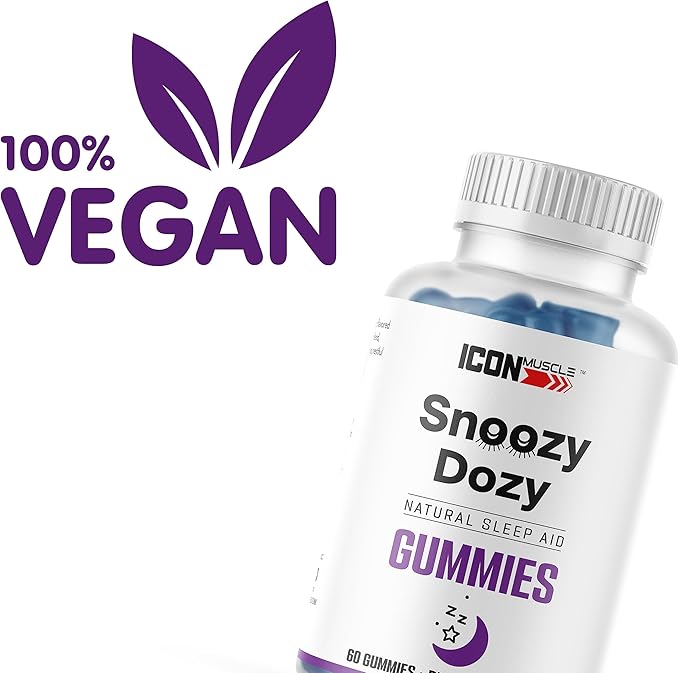 Snoozy Dozy Gummies | Sleep | Delicious Gummy | Melatonin | Vegan | Natural | Berry Flavor | 60 Gummies