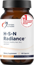 Designs for Health H-S-N Radiance - Hair Skin Nails Vitamins for Women and Men - Promote Healthy Hair Skin Elasticity &amp Strong Nails with Vitamin C Biotin Keratin &amp Botanicals (60 Capsules)