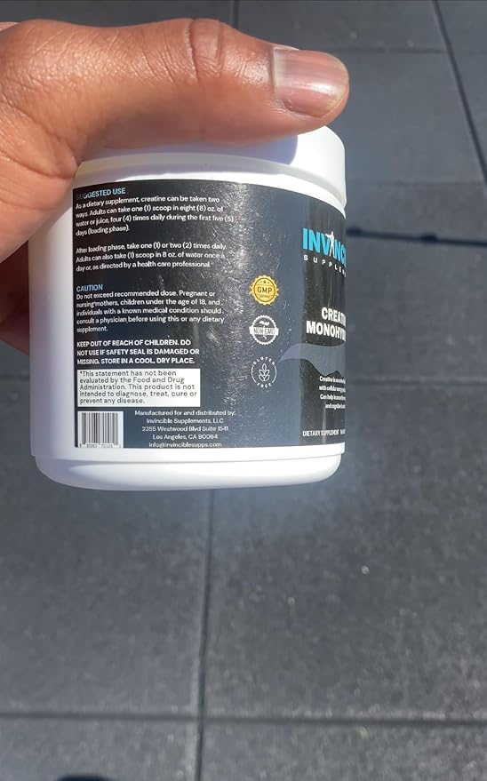 Creatine Monohydrate Powder | Non-GMO Vegan Supplement for Muscle Growth Strength Performance &amp Cognitive Support | Lab Tested Gluten-Free 60 Servings
