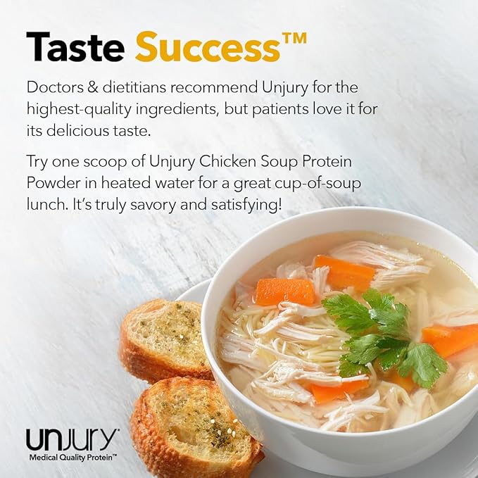 Unjury Whey Protein Powder | Chicken Soup Flavored High Protein Soup | 21g 100% Whey Isolate Protein Powder | Low Carb and Sugar Free | Gluten Free | Certified Kosher | 15 Servings