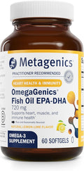 Metagenics OmegaGenics Fish Oil EPA-DHA 720 mg - High Potency Omega-3 Supplement* - Supports Heart Joint Brain &amp Immune Health* - Sustainably Sourced Purity-Tested Fish Oil - 60 Softgels