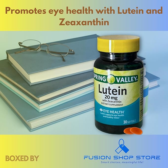 Lutein 20mg- Softgels 30ct (Pack of 2) with Zeaxanthin Boxed by Fusion Shop Store