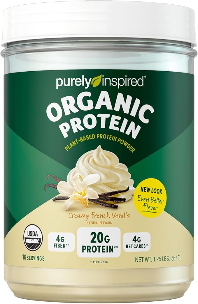 Purely Inspired Plant Based Organic Vegan Protein Powder for Women &amp Men 22g of Plant Protein Pea &amp Country Farms Super Greens Powder Natural Flavor 50 Organic Super Foods USDA Organic Drink