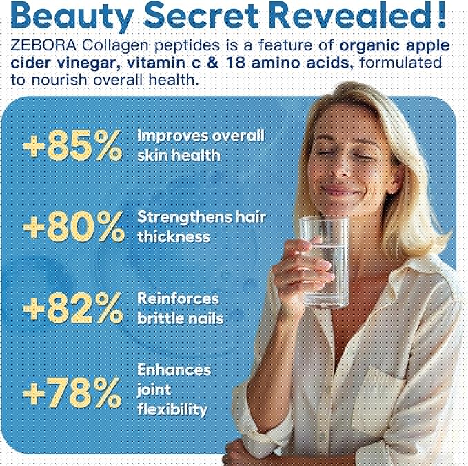 ZEBORA Multi Collagen Peptides Powder with Probiotic for Gut Health Hydrolyzed Collagen with Digestive Enzymes Prebiotics for Women Support Digestive Health Skin Hair Joints Non-GMO35 Servings