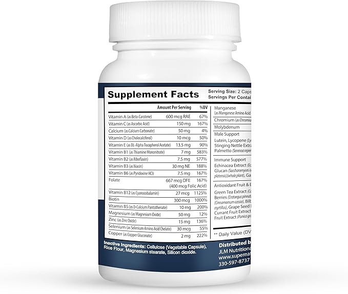 IBSolution and Men's Multivitamin Bundle - All-Natural Supplement to Support Digestive Health Gas Bloating and Constipation Immune System Support for Men - 60 Capsules 2-Pack