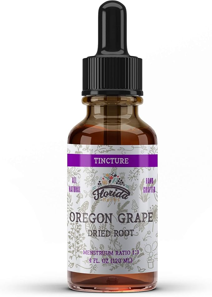Oregon Grape Tincture Organic Oregon Grape Extract (Mahonia aquifolium) Herb Health Supplement Non-GMO in Cold-Pressed Organic Vegetable Glycerin 4 oz 670 mg