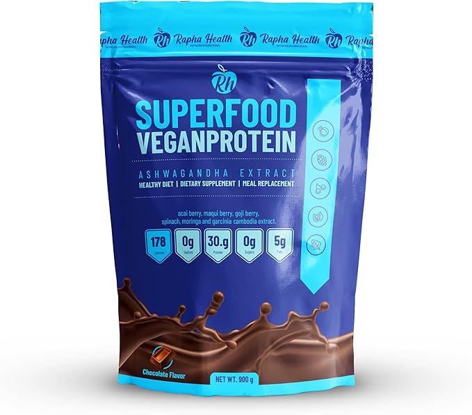 Superfood Vegan Protein (Chocolate) | Plant-Based Protein with Superfoods &amp Probiotics | Muscle Recovery &amp Energy | 15 Servings
