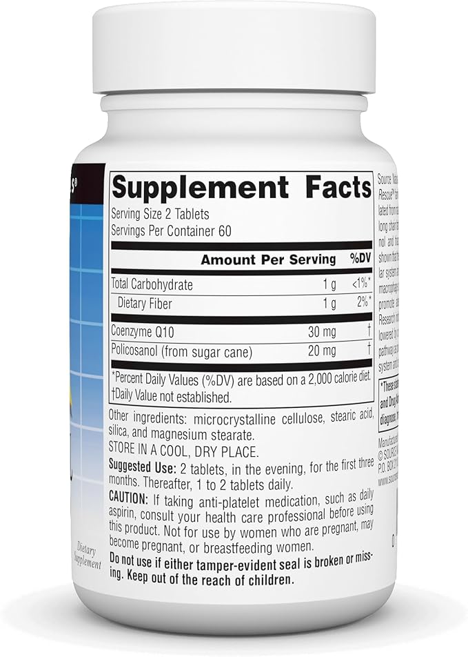 Source Naturals Policosanol with Coenzyme Q10 10 Mg -120 Tablets