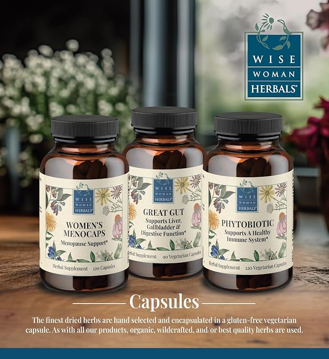 Wise Woman Herbals Great Gut (Formerly Hepacaps) Pure Non-GMO Herbal Blend with Milk Thistle Supports Healthy Gallbladder &amp Digestion Liver Detox Natural Cleanse 90 Veg Caps