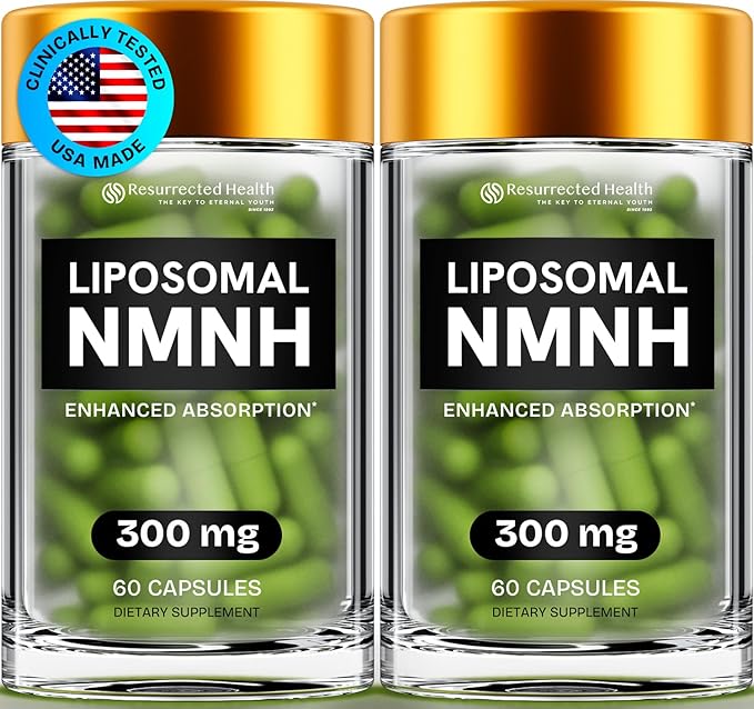 Liposomal NMNH Supplement 300mg – Boosts NAD Anti-Aging Energy &amp Focus – NMM Capsules Alternative to for Cellular Vitality – Third-Party Tested 120 Vegan Capsules | 2 Packs