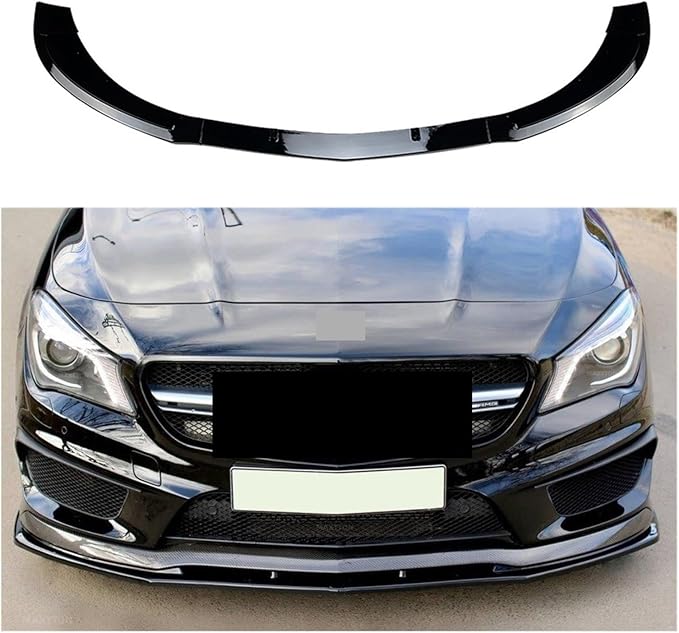 Bumper Lip Spoiler Splitter Diffuser Compatible for Mercedes Benz CLA X117 C117 3-Piece Maxton Style CLA220 CLA45 AMG 2013-2016 (Color : Carbon Look)