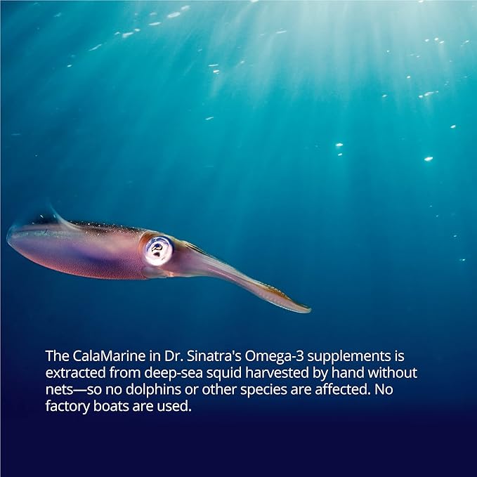 Dr. Sinatra CalaMarine Omega 3 Supplement with DHA and EPA Clinical Grade for Brain Heart and Eye Health 60 Softgels