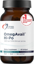 Designs for Health OmegAvail Hi-Po - TG (Triglyceride) Omega-3 Fish Oil Supplement 1600mg EPA/DHA per Serving with Lemon + Vitamin E to Minimize Fishy Taste (60 Softgels)