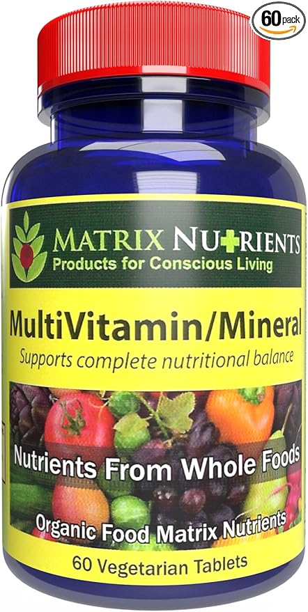 MULTIVITAMIN - Mineral - 100% Organic Whole Food Complete MultiVitamin - Great for Daily Health Lifestyle and More: Vitamin A Vitamin C Vitamin D Vitamin E and Much More! Vegan Tablets (60ct)