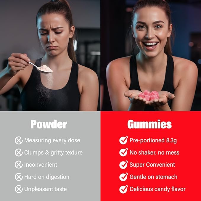 EAA Gummies - 2:1:1 BCAA Formula (8300mg) - Essential Amino Acids for Muscle Recovery &amp Endurance - Non-GMO Gluten Free Sugar Free Vegetarian Strawberry Flavor - 90 Count