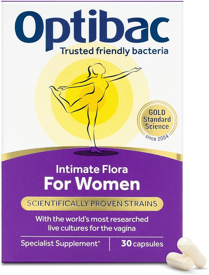 OptiBac Probiotics for Women - 30 Capsules | Vaginal Probiotic with Lactobacillus rhamnosus GR-1 &amp Lactobacillus reuteri RC-14 | Supports Intimate Flora pH Balance &amp Urinary Health