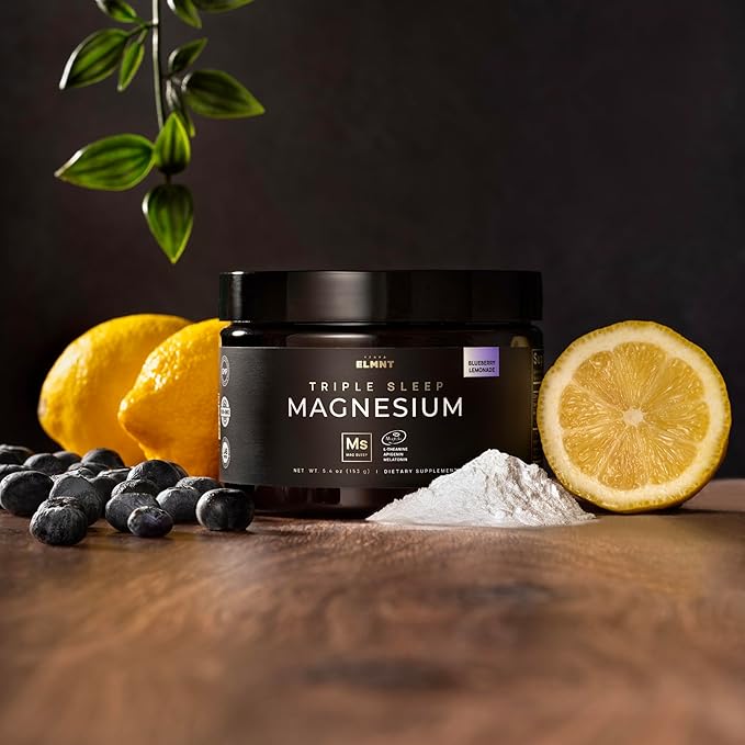 Triple Sleep Magnesium L-Threonate Powder w. Apigenin L-Theanine + Melatonin - Magtein Magnesium L Threonate Supplement - High Strength Magnesium for Deep Sleep &amp Calm Natural Sleep Aid for Adult