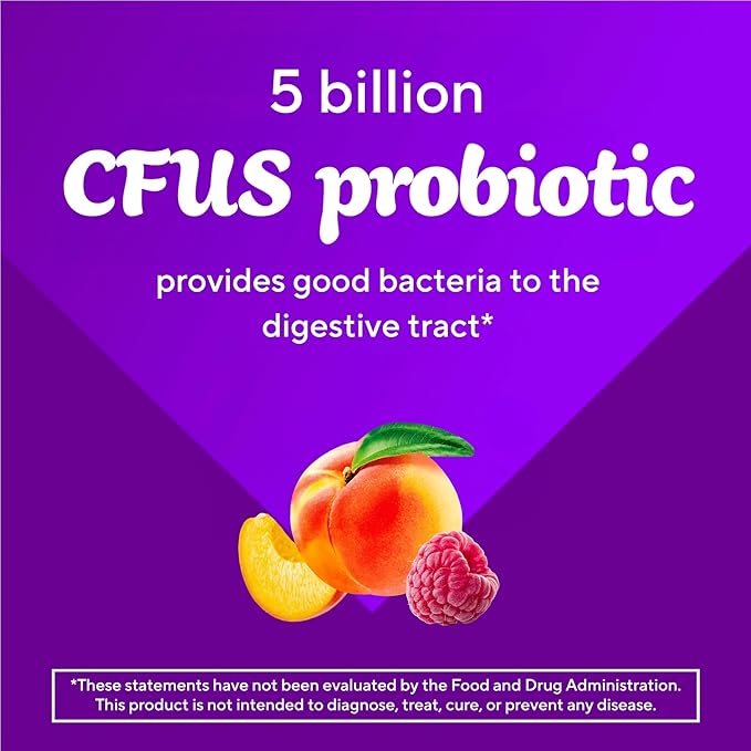 vitafusion Probiotic Gummy Supplements Raspberry Peach and Mango Flavors Probiotic Nutritional Supplements With 5 Billion CFUs 35 Day Supply 70 Count
