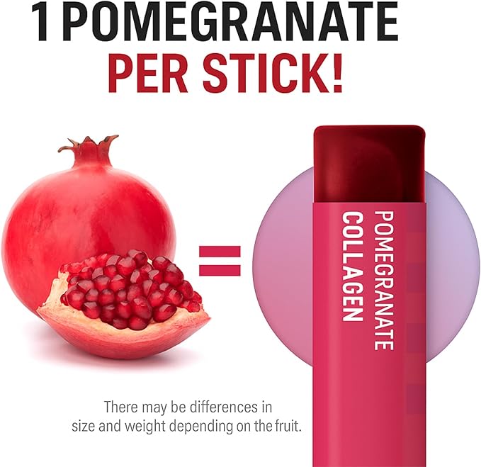 Mi-ppeum Pomegranate Collagen Jelly Stick 20g 2 Pack - 15 Sticks - 1600mg Low Molecular Fish Collagen for Skin &amp Hydration - Tangy Pomegranate Flavor Portable - Korean Collagen Jelly - 콜라겐 젤리스틱