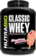 NutraBio Classic Whey Protein Powder - No Fillers Artificial Colors Preservatives - Low Glycemic Index - Strawberry Shortcake 5 Pounds