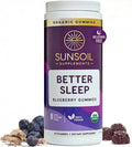 Sunsoil Better Sleep Organic Gummies No Melatonin Ashwagandha USDA Certified Organic Vegan Gluten-Free Sleep Support