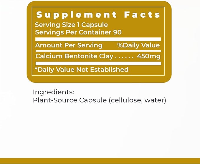 Premier Research Labs Medi-Clay-FX: Bentonite Clay Capsules for Detoxification | Food Grade Smectite Supplement | Absorb Toxins Supports Cellular Health and Mold Detox - 90 Capsules
