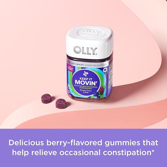 OLLY Hair Gummies with Keratin &amp Biotin and Constipation Relief Gummies with Rhubarb &amp Prunes - 60 + 30 Count