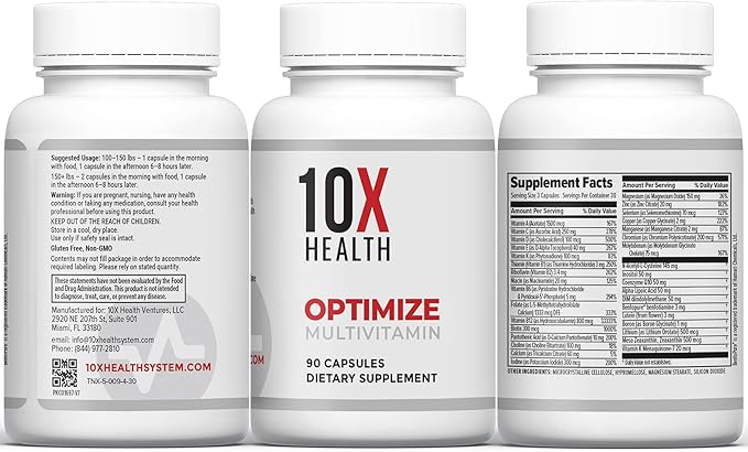 10X Health Daily Defense Bundle - 10X Optimize 10X Zinc 10X Vitamin C &amp Methylene Blue Drops - for Immunity Cellular Health &amp Energy Boost